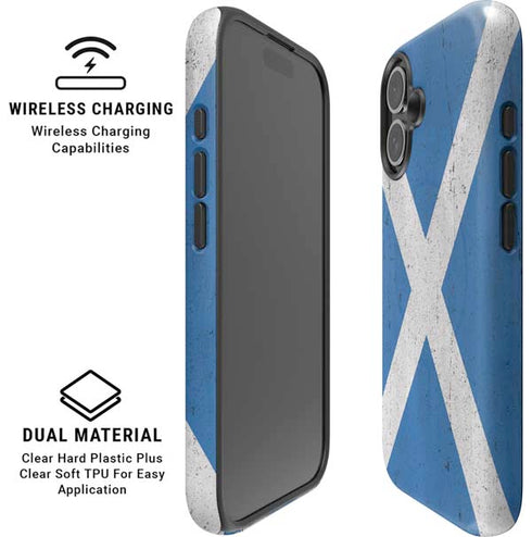 Scotland Flag Distressed iPhone 16 Plus Magsafe Impact Case